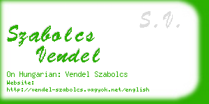 szabolcs vendel business card